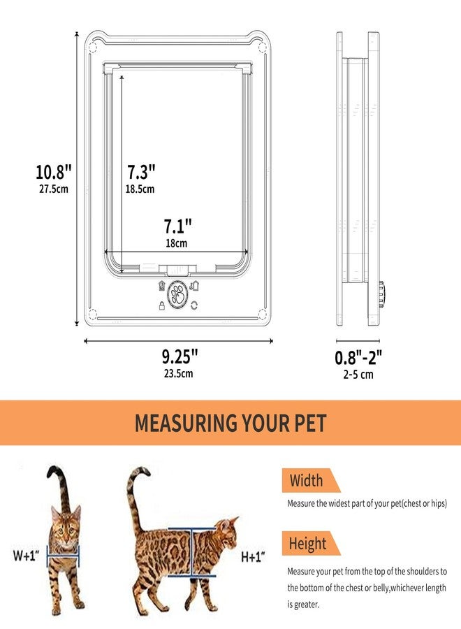 NAMSAN Cat Door Interior Door, Brown, Flap Opening 7.1" x 7.3", 4 Way Locking Cat Door for Exterior Door, Weatherproof Pet Door for Cats Small Dogs, Cat Flap Doors for Wooden/Metal Door, Window - Image 3